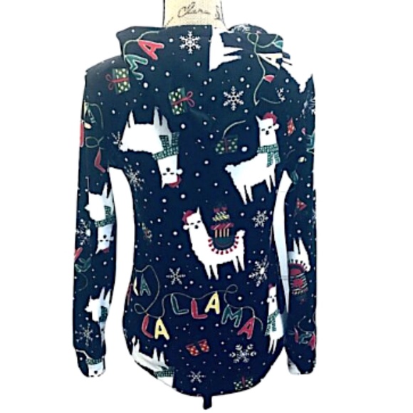 Llama Pajama Top Hoodie Size Small 3-5 Junior Girl Hood Long Sleeve - Picture 11 of 14